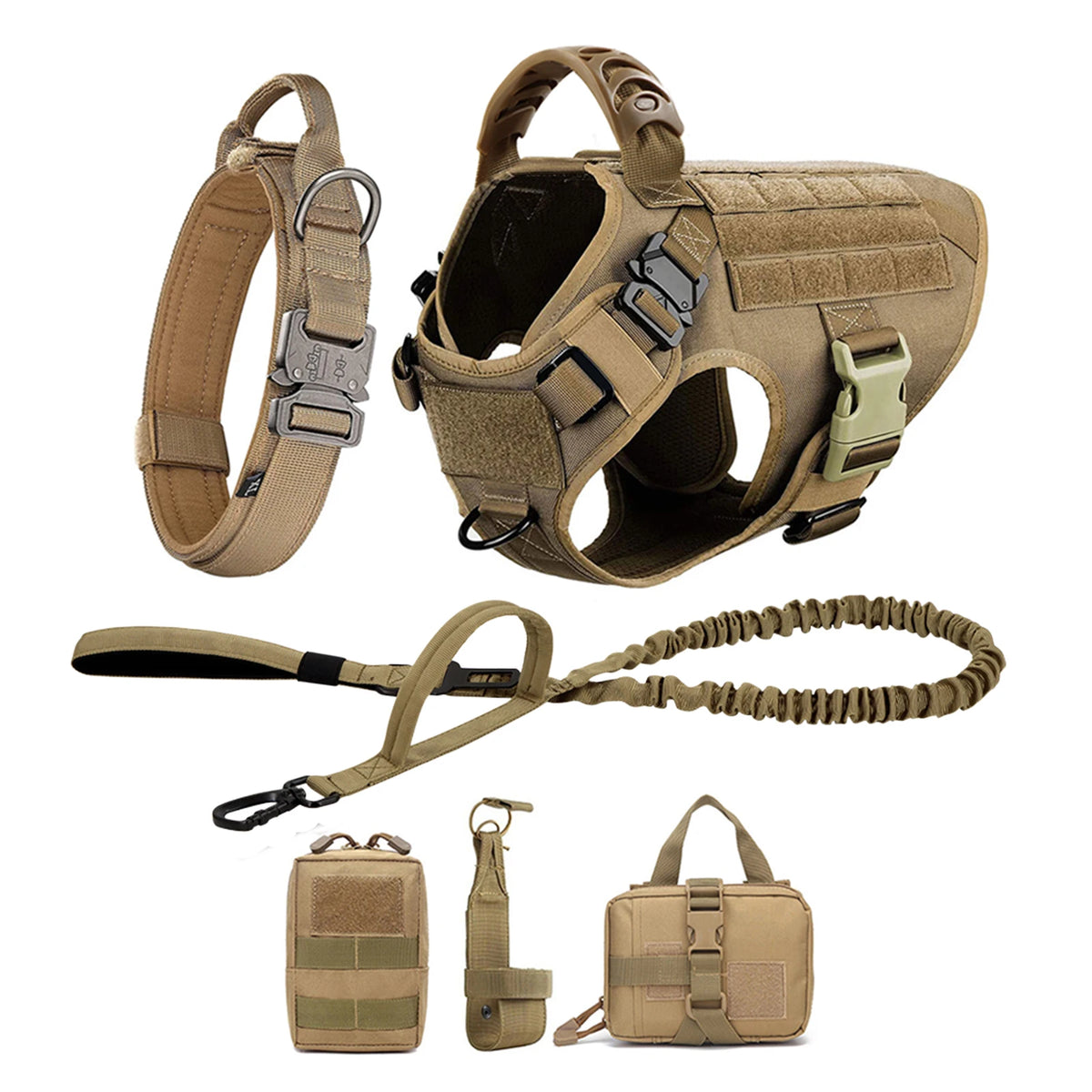 See what a difference a Malinois training and walking kit makes!  This is ideal for medium to large dogs and includes vest, harness, leash and collar plus accessories.  Because your buddy deserves it!