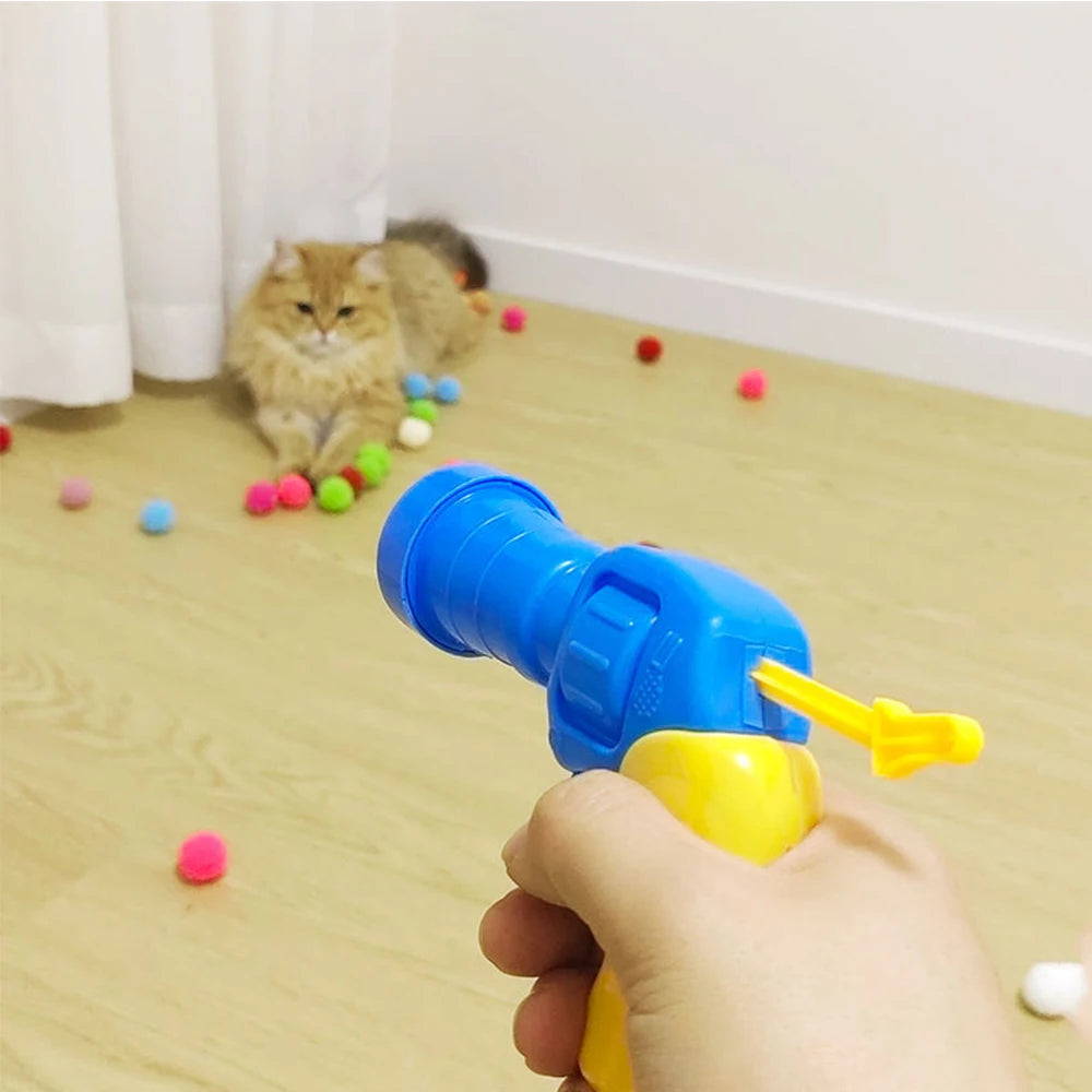 Plush Ball-Shooting Gun for Cats