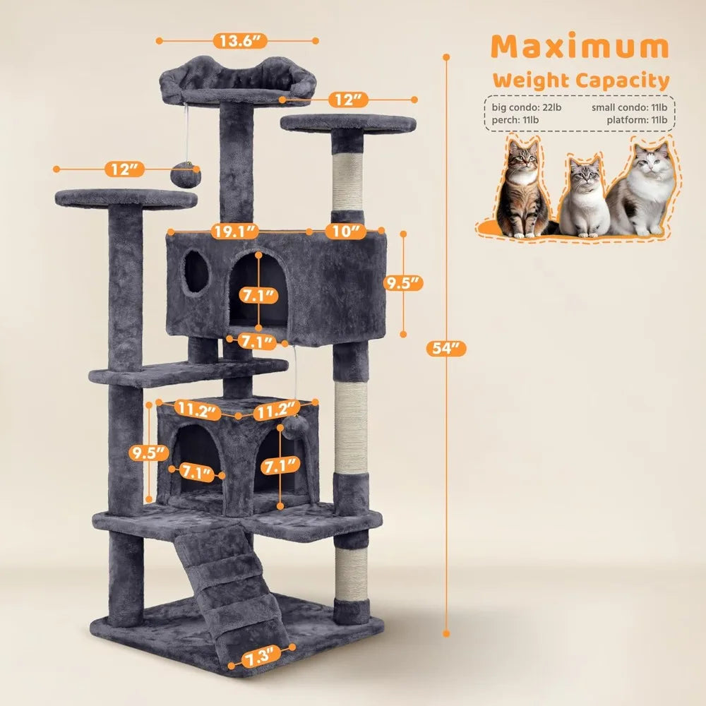 Multi-Level Cat Tower for Indoor Cats