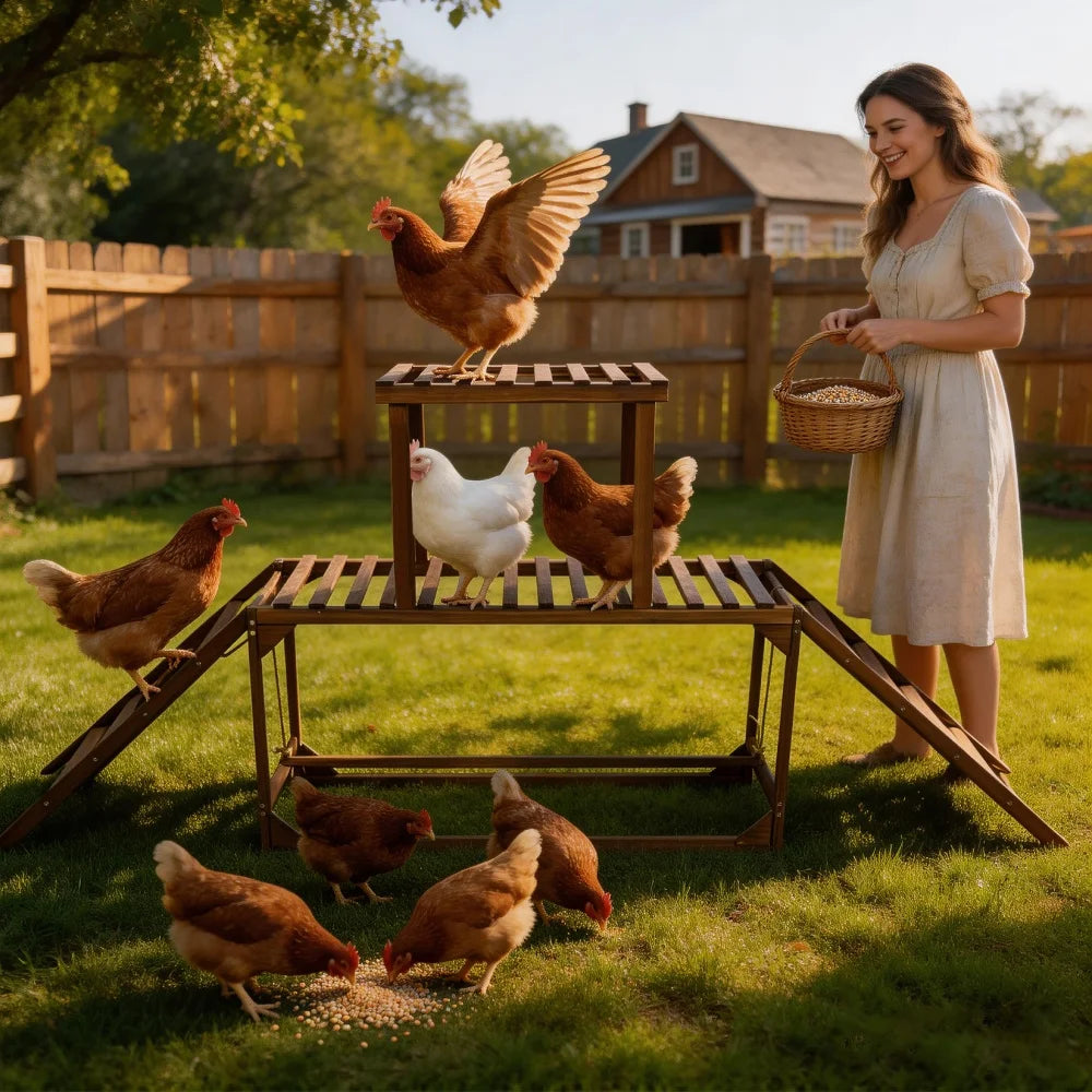 Chicken Roosting Bar With Ladder