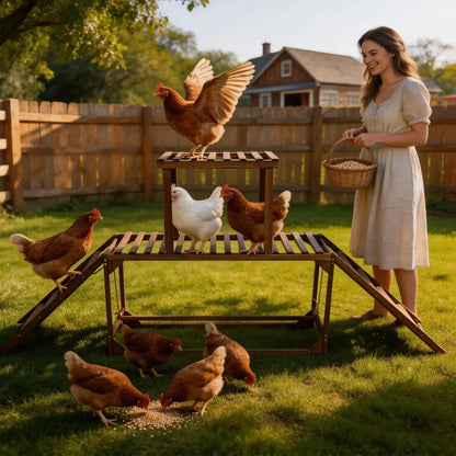 Chicken Roosting Bar With Ladder