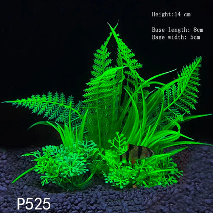 Artificial Underwater Plastic Plants Aquarium Fish Tank Aquatic Fake Shrub Green Water Grass Viewing Simulation Decoration
