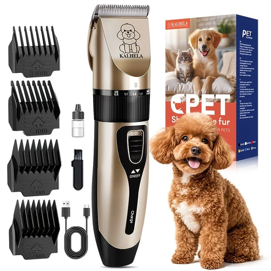 This rechargeable low-noise cordless electric pet hair trimmer is a must for families owned by a dog or cat.  Suitable for all sizes of pet and all lengths of hair.  Get yours today and save on groomers' bills.