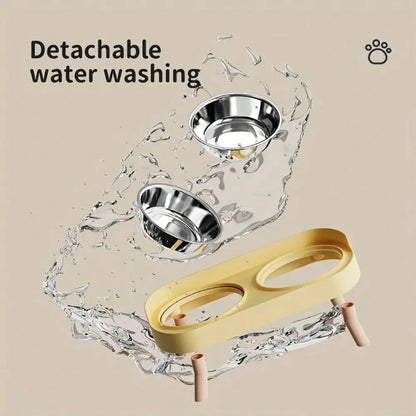 Elevated Double Bowl for Water and Food
