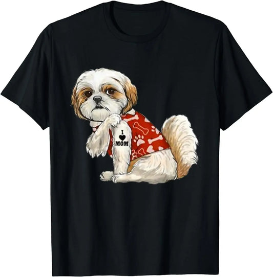 Women's T Shirts With Shi Tzu Portrait