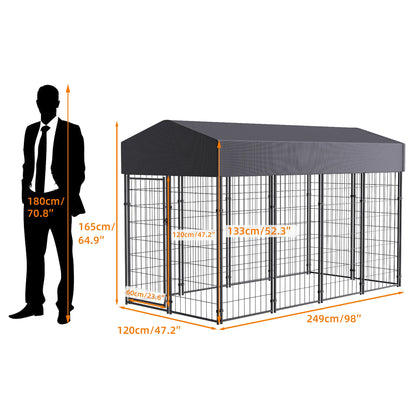 Outdoor Pet Run Enclosure With Roof  Helps Protect Your Beloved  Pet's Safety, Comfort, Happiness and Health. This safe enclosure comes in L, S, and XS sizes so you have a choice.
