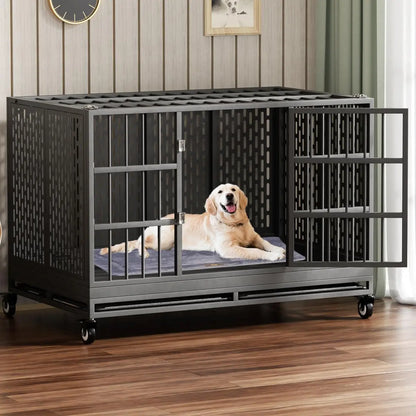Extra-Large Wheeled Metal Dog Crate
