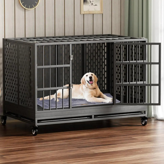 Extra-Large Wheeled Metal Dog Crate