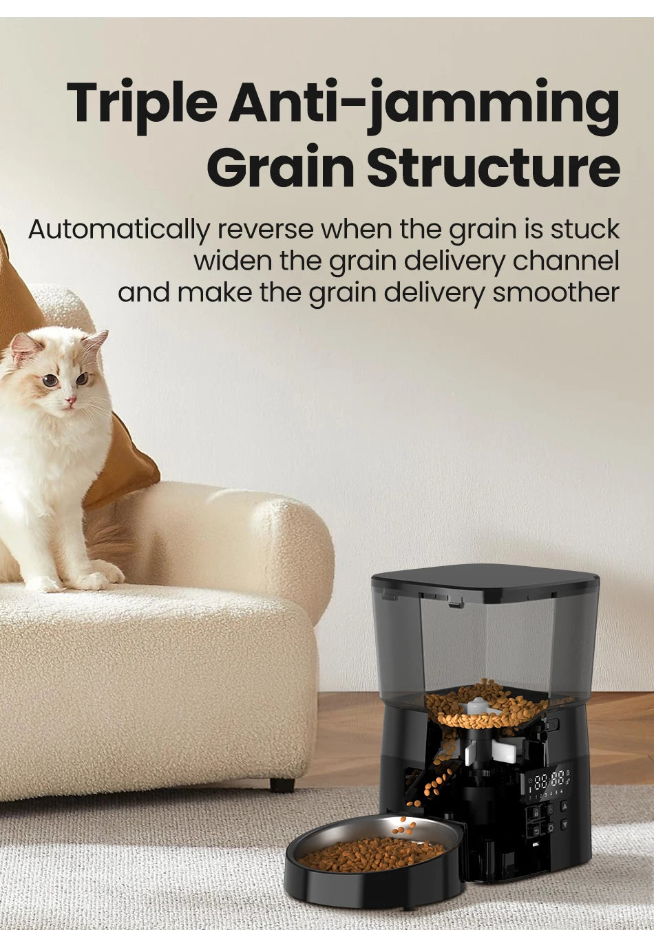 ROJECO Pet Smart Button Version Kibble Dispenser
