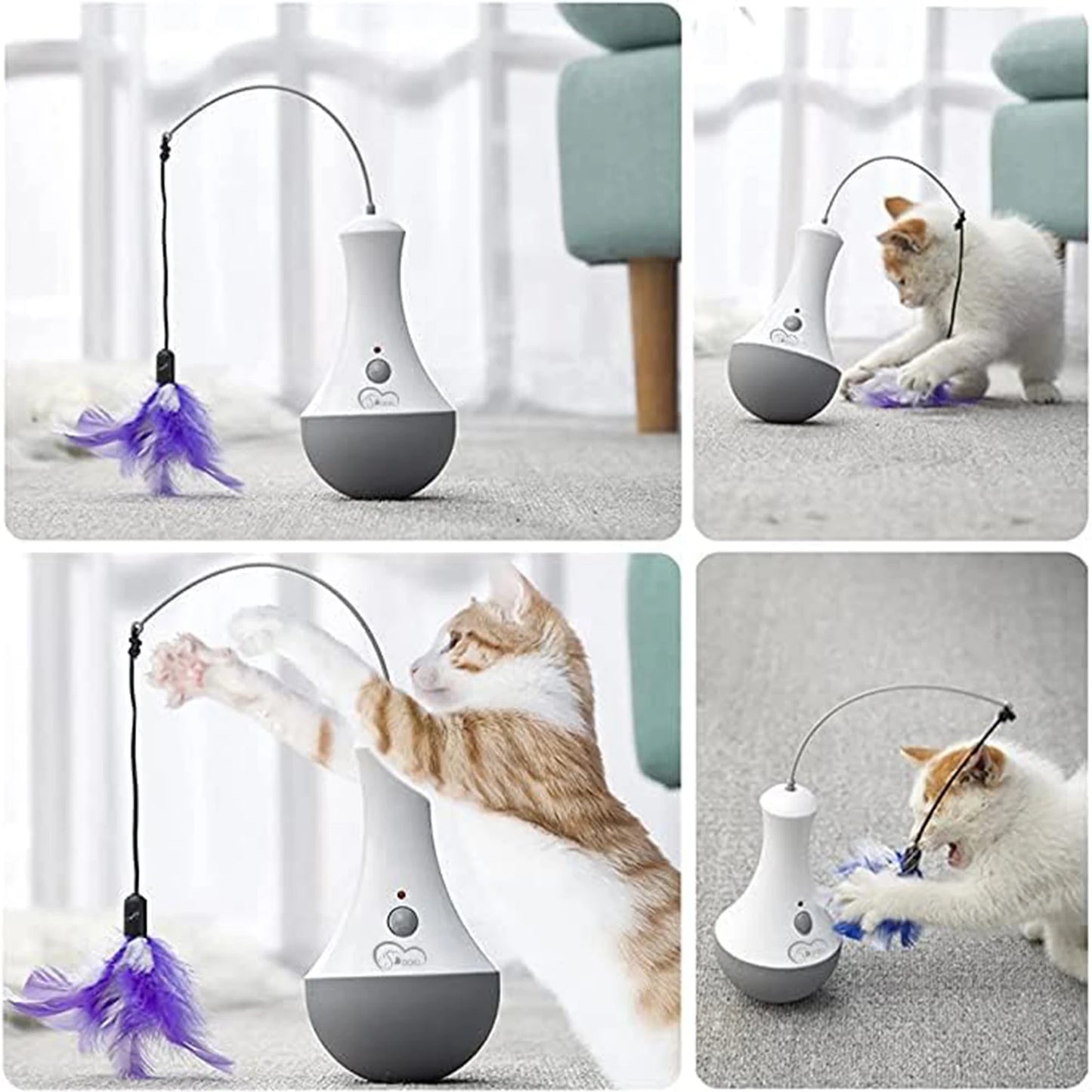 No matter if you call it 'Interactive Cat Toy', 'Funny Feather Kitten Teaser,' or 'Indoor Automatic Feather  Cat Toy'...one word says  it all...FUN!