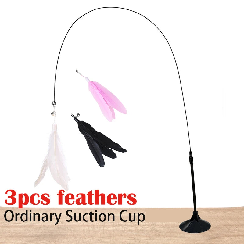 Watch the antics your cat exhibits with this feather toy!  Strong suction cup allows hands free play.