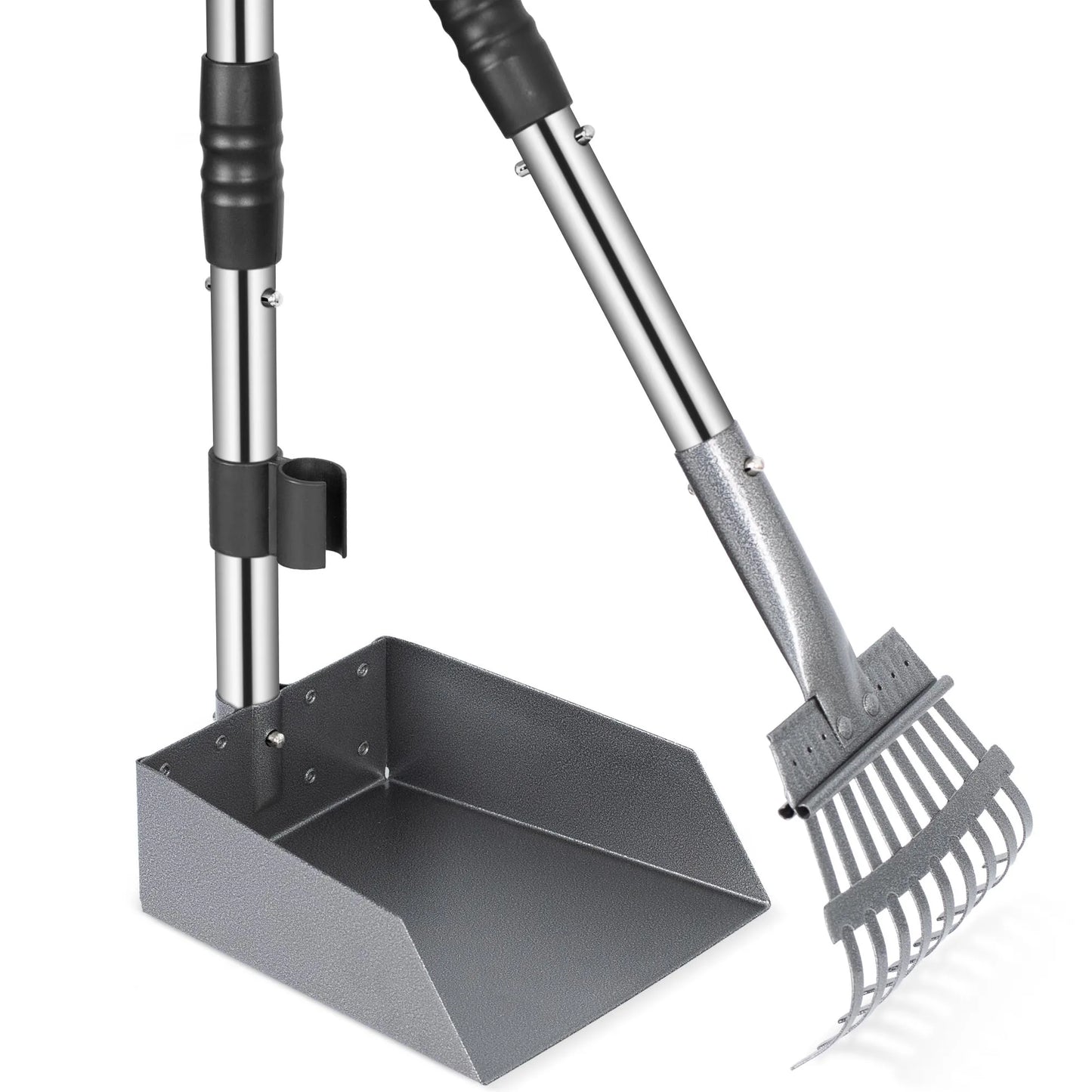 I know this has to be your and my favorite type of exercise!  Wielding the ever popular dog Pooper Scooper.  This little doozy comes with both a pick up tray and a rake.  Talk about the best of the best!