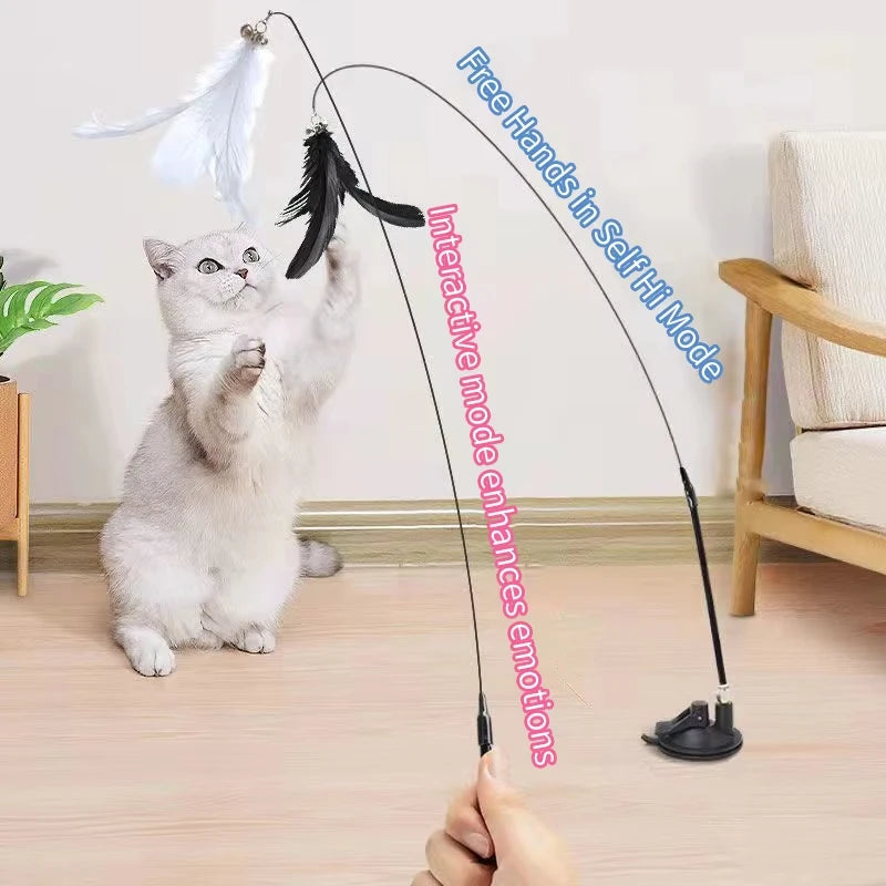 Watch the antics your cat exhibits with this feather toy!  Strong suction cup allows hands free play.