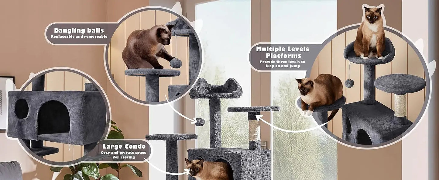 Multi-Level Cat Tower for Indoor Cats