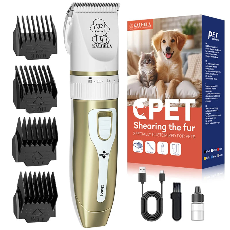 This rechargeable low-noise cordless electric pet hair trimmer is a must for families owned by a dog or cat.  Suitable for all sizes of pet and all lengths of hair.  Get yours today and save on groomers' bills.