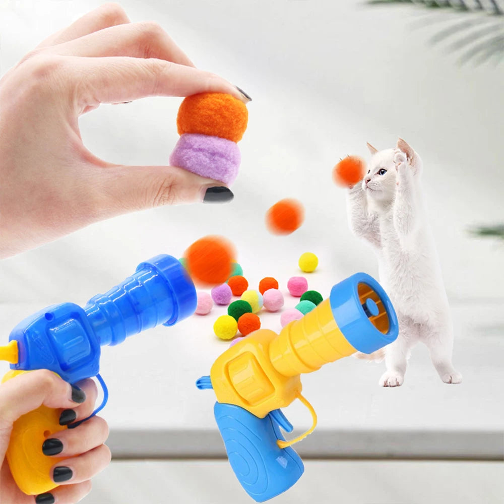 Plush Ball-Shooting Gun for Cats