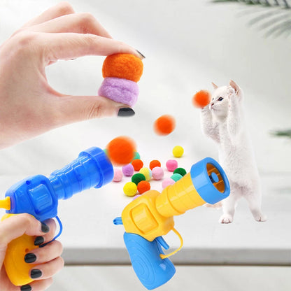 Plush Ball-Shooting Gun for Cats