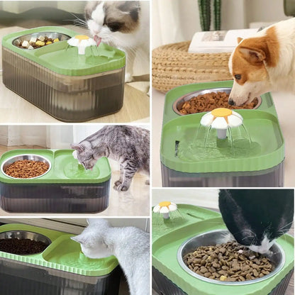 Pets' Stainless Steel Fountain Water /Feeding Bowl