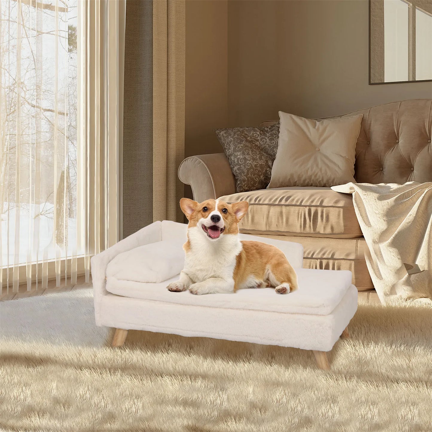 Won't your cat or dog look adorable on this small pet sofa bed?