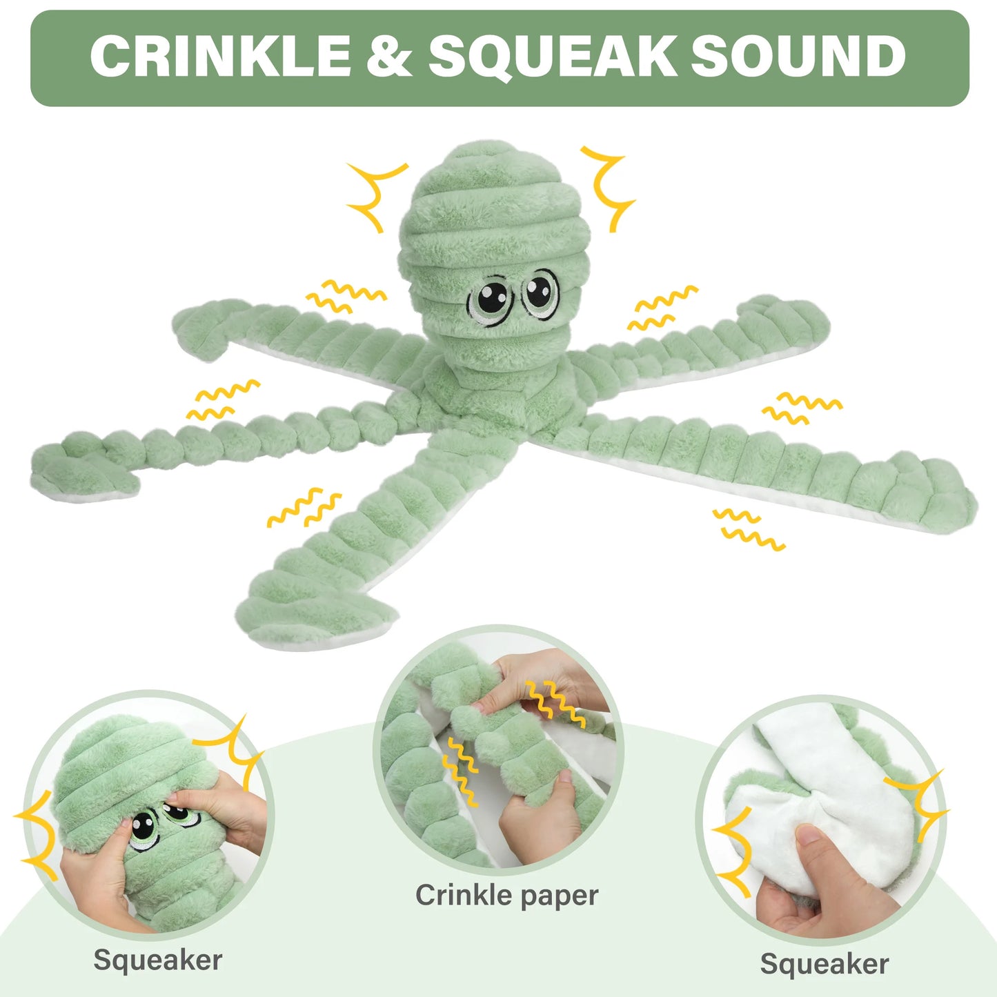 Does your dog have problems with grinding teeth?   This squeaky plush octopus may just be the solution you're looking for.  Such a relief for you and your canine friend.  Why not give it a try?