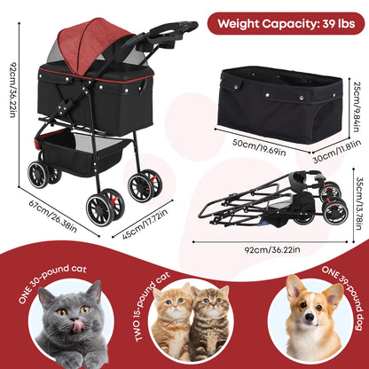Combination Carrier/Stroller For Small to Medium Pets