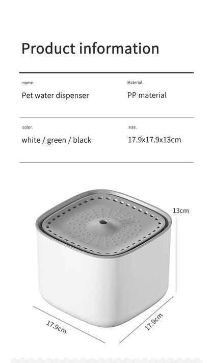 3L Electric Filtering Water Fountain for Pets