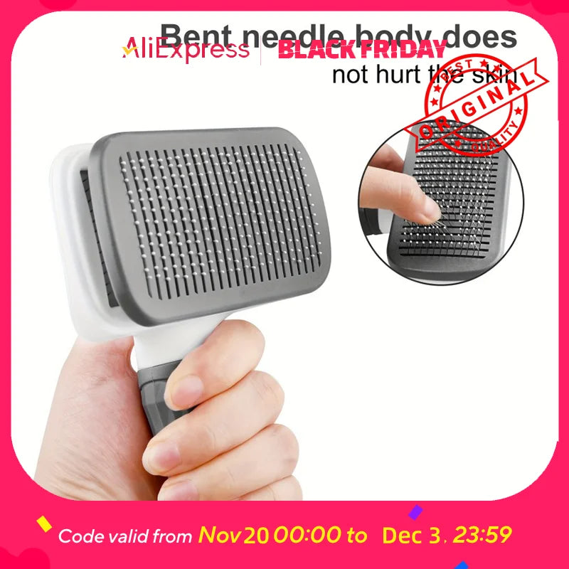 One-Button Pet Deshedding Brush