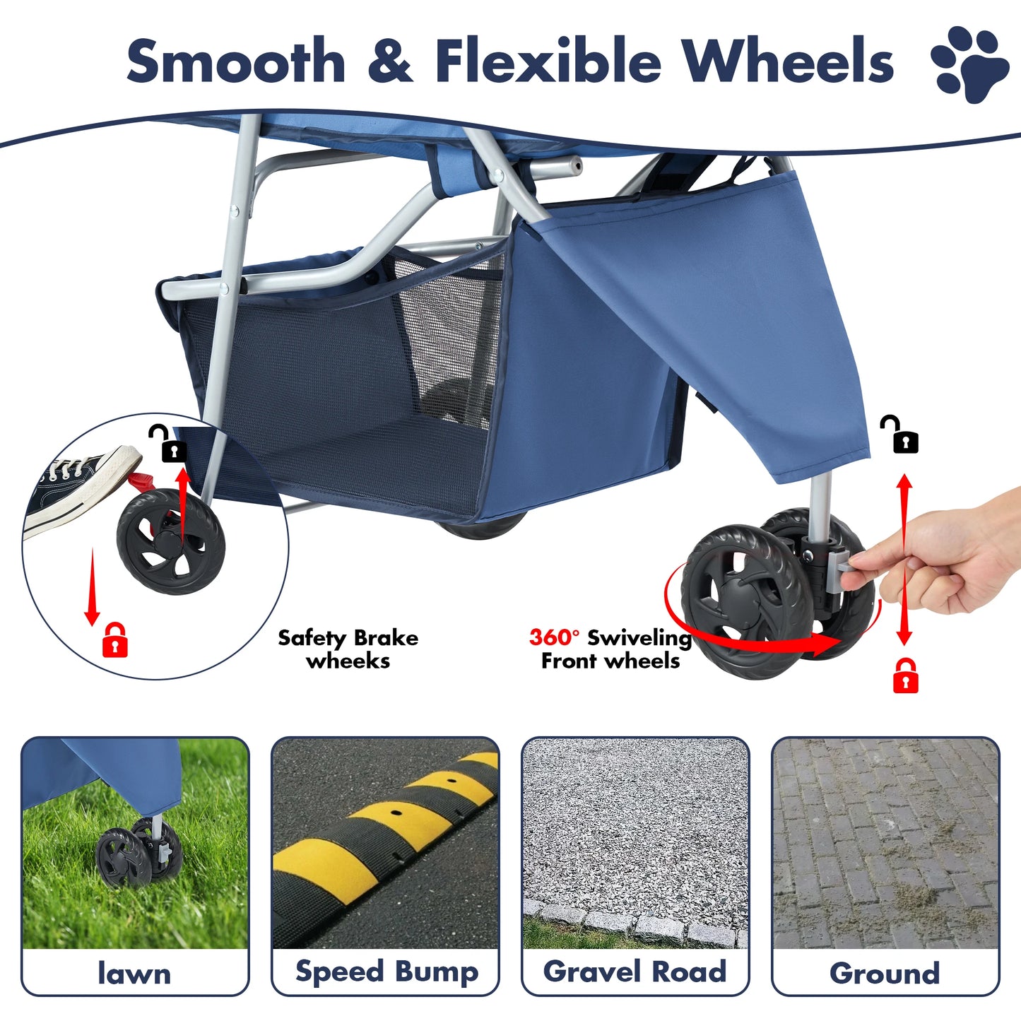 Pet Stroller for Small Dogs and Cats