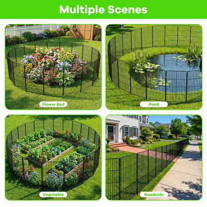 Keep your dog safe!  Need a fence to keep your pet in the yard but can't or don't dig post holes?  Then this is the item for you!  A metal no dig fence for the yard that is 48 inches in height and 17.7 feet in length.