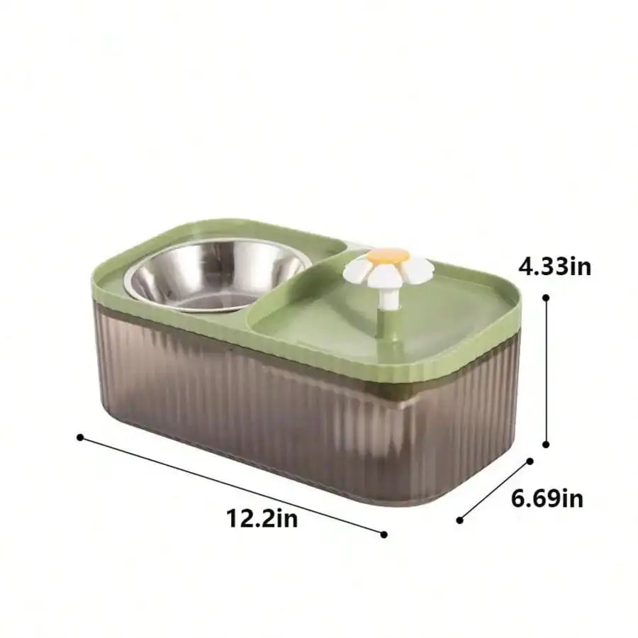 Pets' Stainless Steel Fountain Water /Feeding Bowl