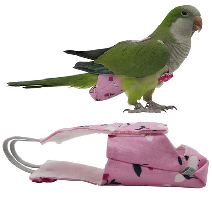 Flight suit/diaper for various sized birds