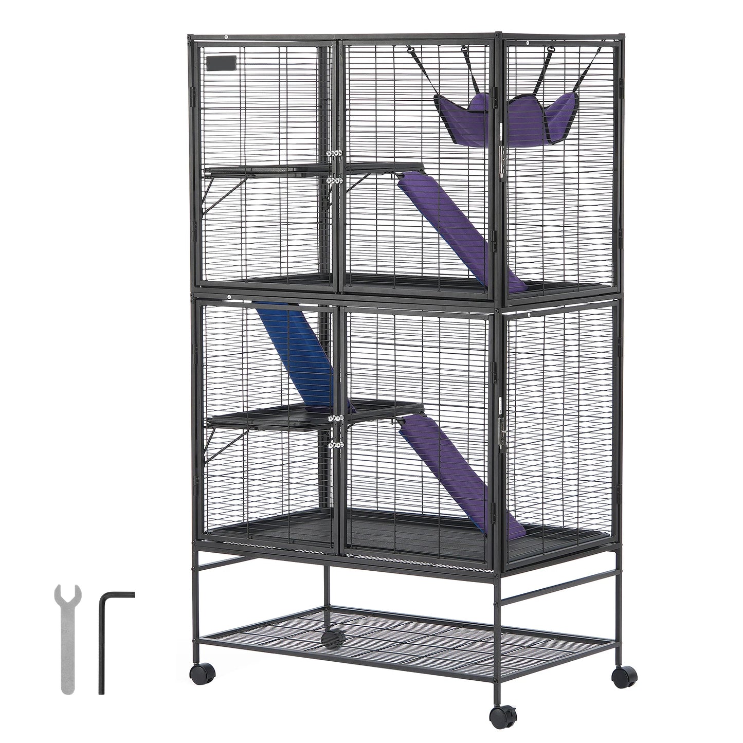 Large 4- Tier  Rolling Metal Cage for Small Pets