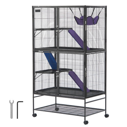 Large 4- Tier  Rolling Metal Cage for Small Pets